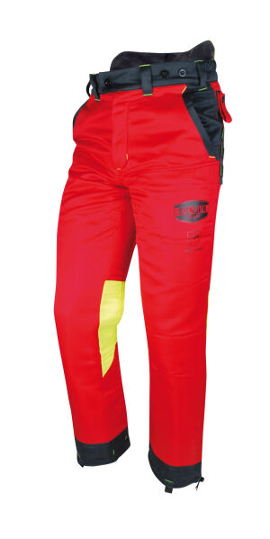 Solidur AUTHENTIC EN381-5 Type A  Chainsaw Trousers - Red   AUPARE<br />Retail Price &pound;83 + VAT