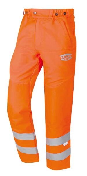Solidur Hi Viz Orange Brushcutter Trousers DEPAHVOR<br />Retail Price &pound;69.00 + VAT<br />Sizes XS - 4XL<br />Also available in yellow